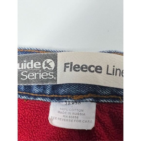 Vintage Guide Series Fleece Lined Blue Jeans Relaxed Fit Cozy Warm Size 38 X 30 - Picture 6 of 11